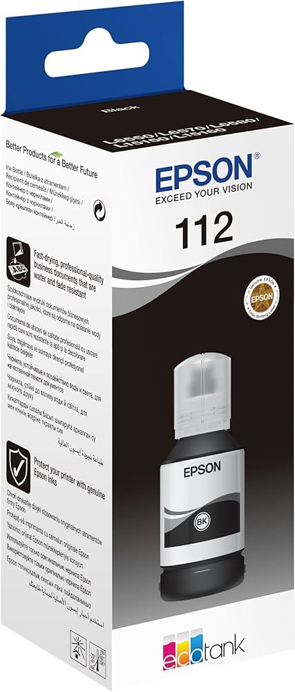 Epson 112 EcoTank Pigment Black ink bottle