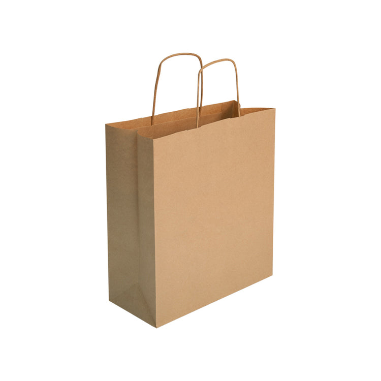 White Shopping Paper Bag With Handle - Plain (33x27x12 Cm) - 1 Pc