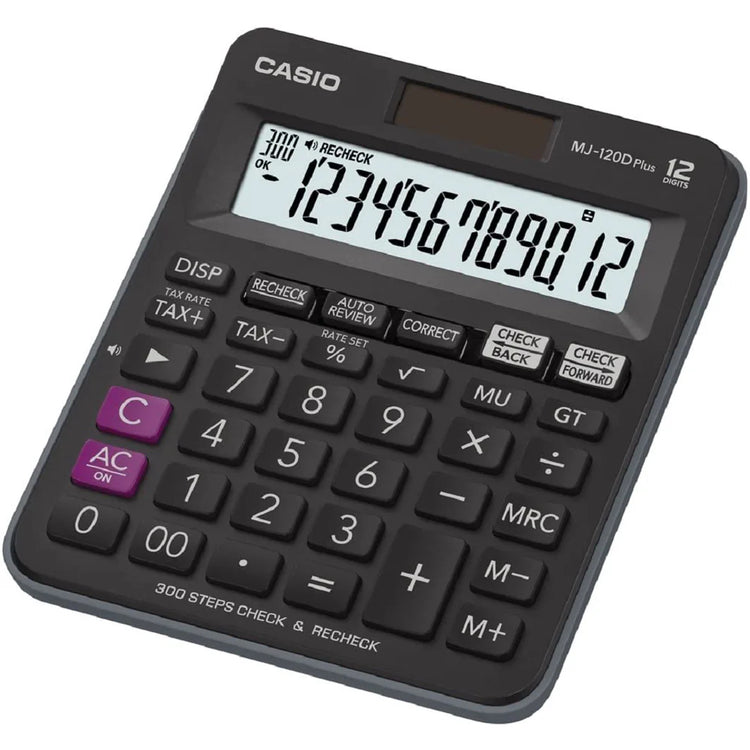 Casio MJ-120D Plus Mini Desk Type Check Calculator, 12 Digits