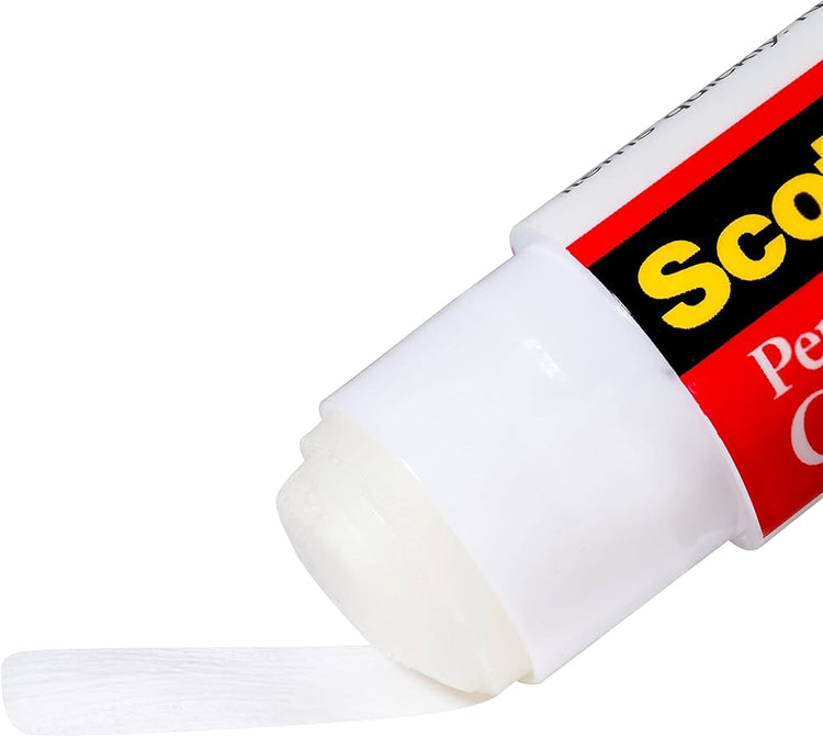 Scotch Permanent Glue Stick 0.69 oz (20gr.) White color, 1 stick/pack | Safe and Children Friendly | Strong adhesive | Water based | Non toxic | Acid free | For Paper, Scrapbooking | Glue Stix