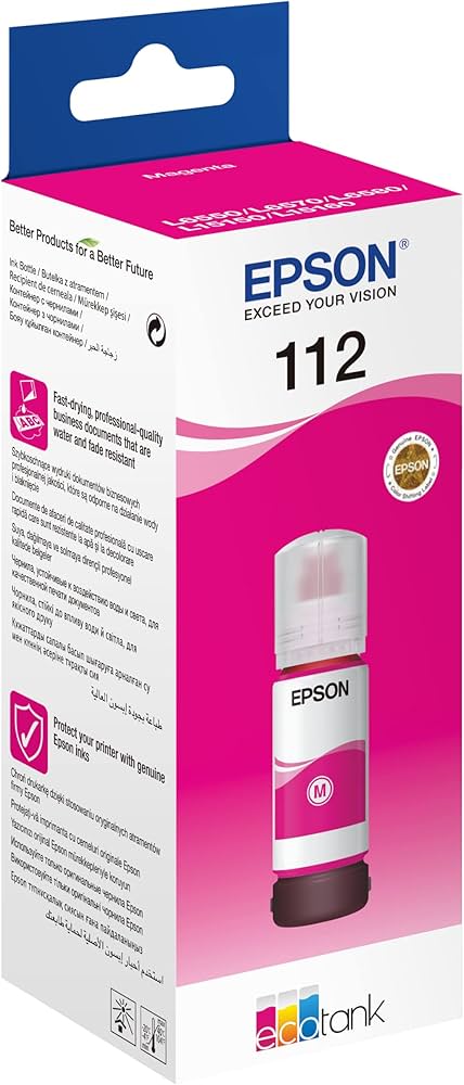 Epson 112 EcoTank Pigment Magenta ink bottle