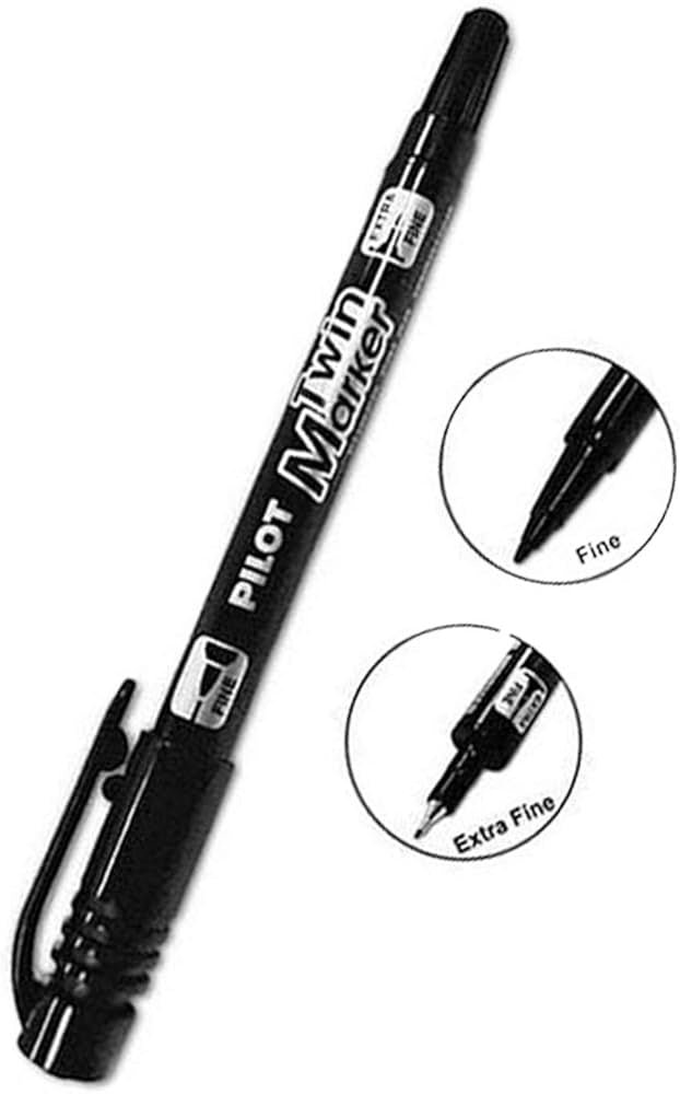Pilot Twin Marker - Pack of 12 Pieces (Black)