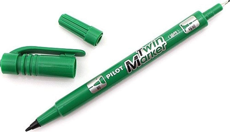 Pilot Sca-TM Extra Fine Twin Marker, Pack of 12, Green