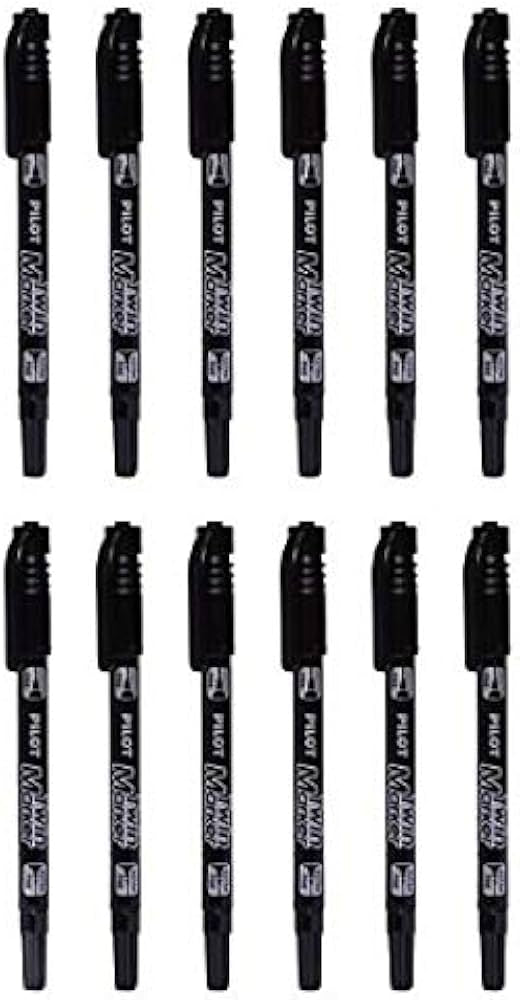 Pilot Twin Marker - Pack of 12 Pieces (Black)