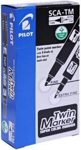Pilot Twin Marker - Pack of 12 Pieces (Black)