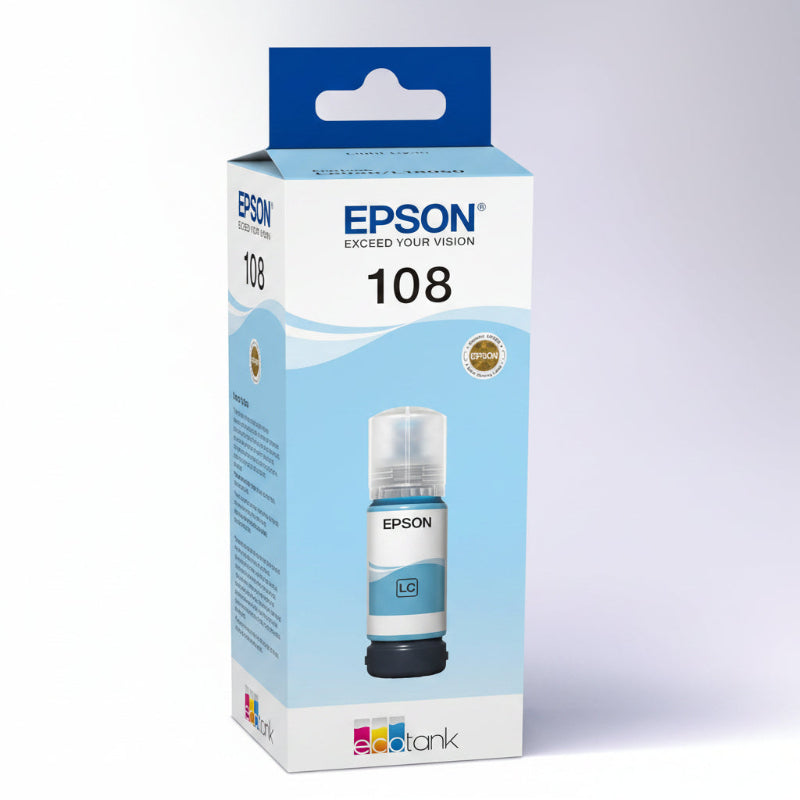 Epson 108 EcoTank Light Cyan ink bottle