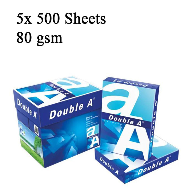 Double A Photocopy Paper - A4, 80GSM, 5 Ream / Box