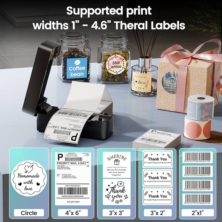 Phomemo Bluetooth Shipping Label Printer for Packages - 4x6 Thermal Label Printer for Small Business - Sticker Printer for Phone&PAD&PC