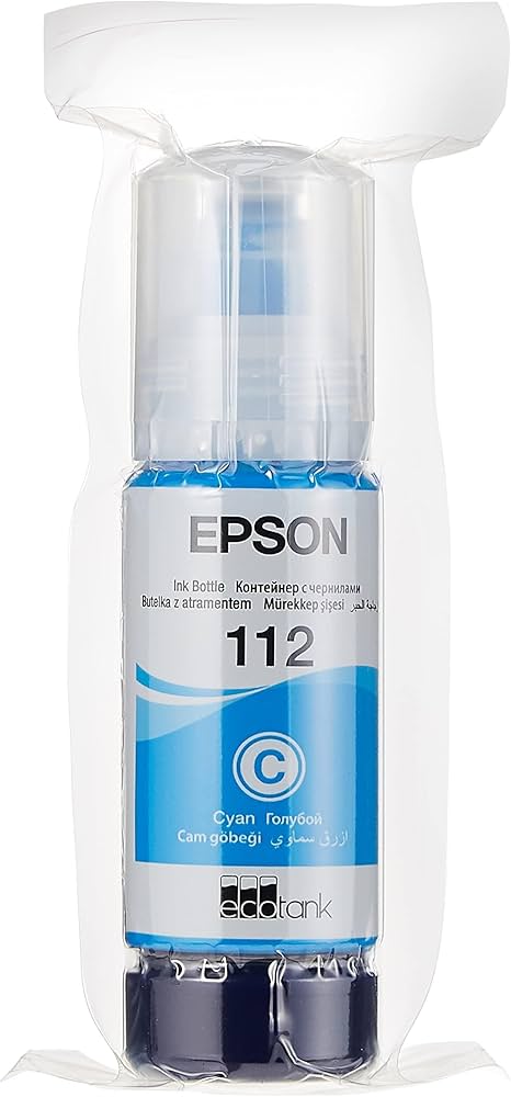 Epson 112 EcoTank Pigment Cyan ink bottle