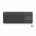 Logitech K400 Plus Wireless Touch TV Keyboard With Easy Media Control and Built-in Touchpad, HTPC Keyboard for PC-connected TV, Windows, Android, Chrome OS, Laptop, Tablet, US INT'L Layout - Black