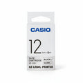 Casio EZ Label Printer XR-12SR1 Black on Silver, self-Adhesive Label Tape, 12 mm x 8 m.