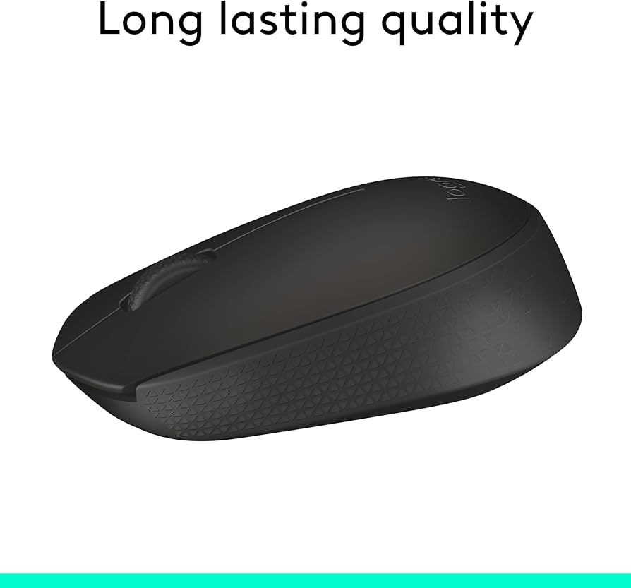 Logitech M171 Wireless Mouse for PC, Mac, Laptop, 2.4 GHz with USB Mini Receiver, Optical Tracking, 12-Months Battery Life, Ambidextrous - Black