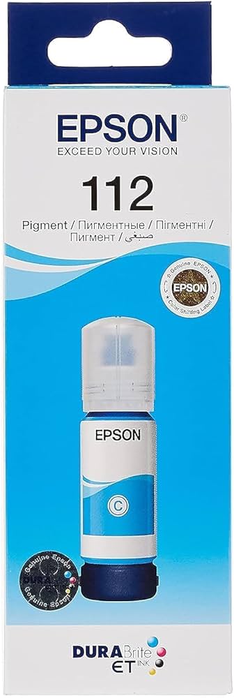 Epson 112 EcoTank Pigment Cyan ink bottle