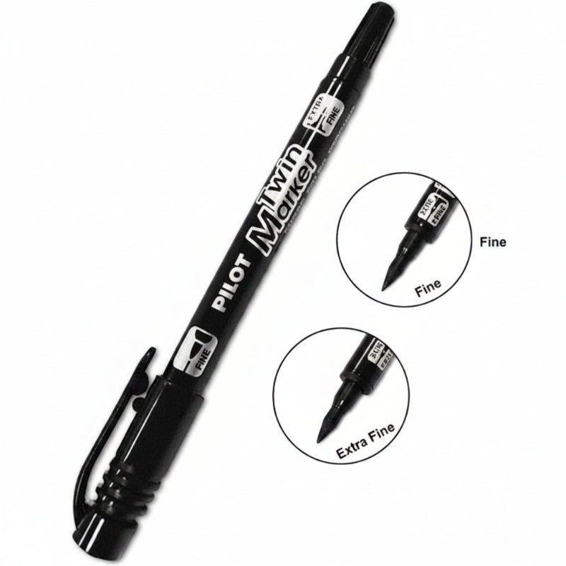Pilot Twin Marker - Pack of 12 Pieces (Black)