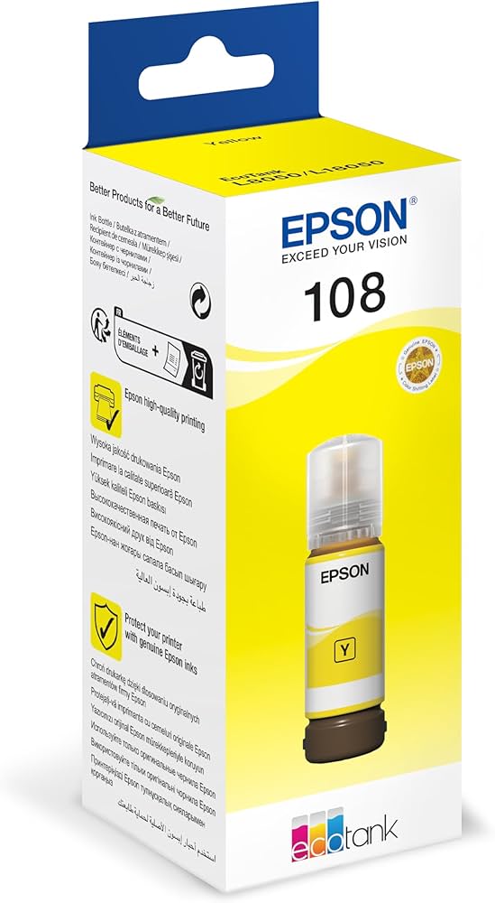Epson 108 EcoTank Yellow ink bottle