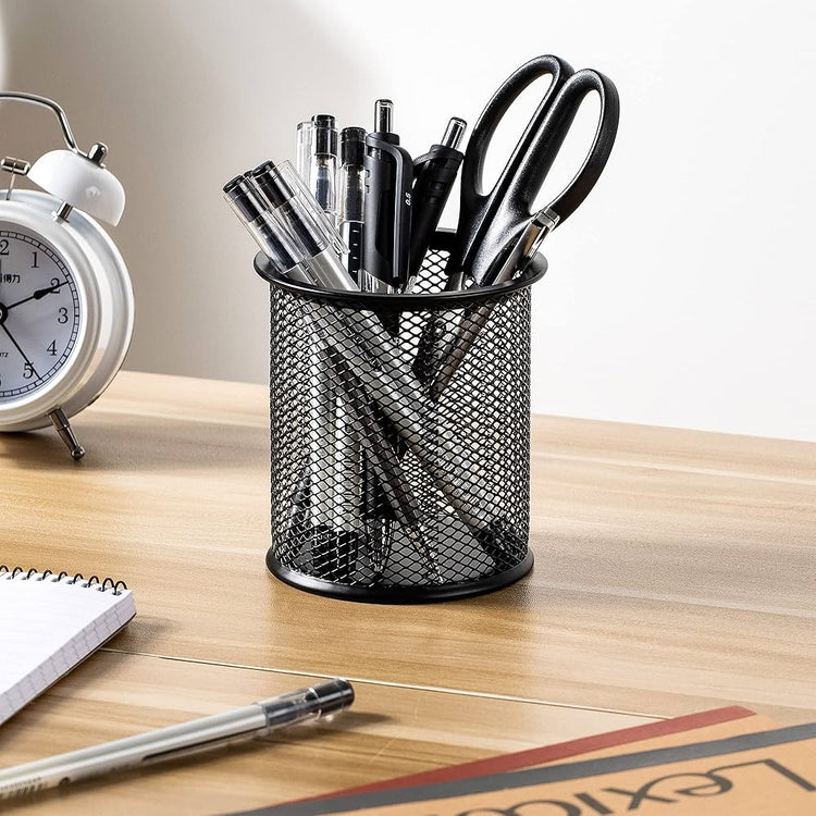 Wire Mesh Pen Cup, Pen Holder Black
