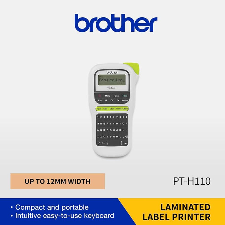 Brother PT-H110 Label Printer, Portable Label Maker, English, Arabic & Farsi Keyboard, Up to 12mm label
