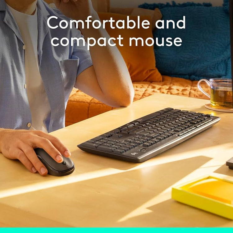 Logitech MK295 Silent Wireless Mouse & Keyboard Combo with SilentTouch Technology, Full Numpad, Advanced Optical Tracking, Lag-Free Wireless, 90% Less Noise,