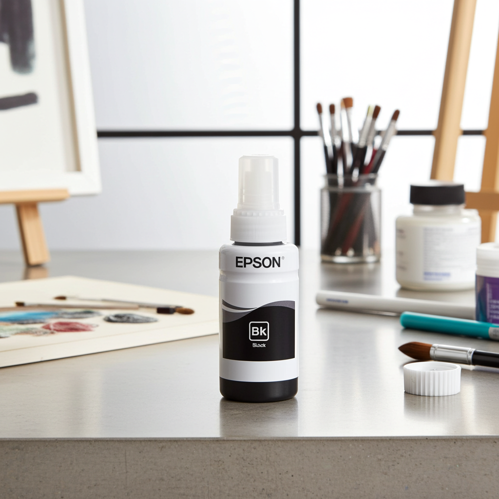 Epson T6641 Ecotank Ink Bottle, Black Ink For Printer Refill, 70ml