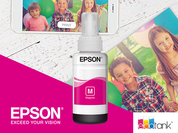 Epson T6643 EcoTank Ink Bottle, Magenta Ink for Printer Refill, 70ml